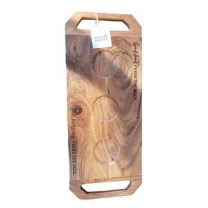Mary & Martha Acacia Wood Serving Board Engraved Good Food Good Company 21.5in